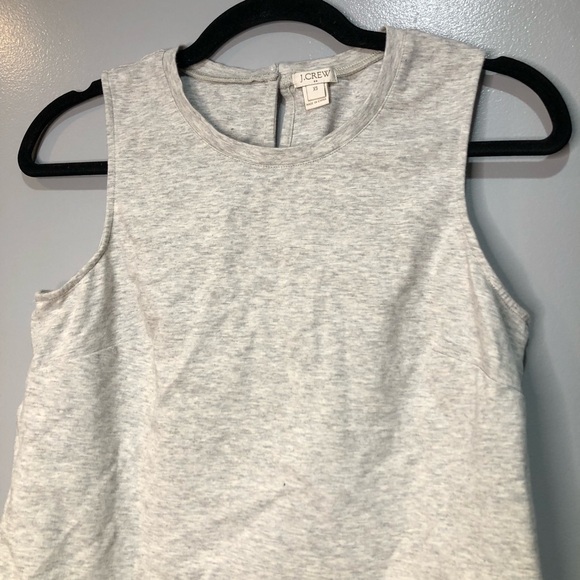 J. Crew Grey and White Peplum Ruffle Hem Tank Top - Picture 4 of 9